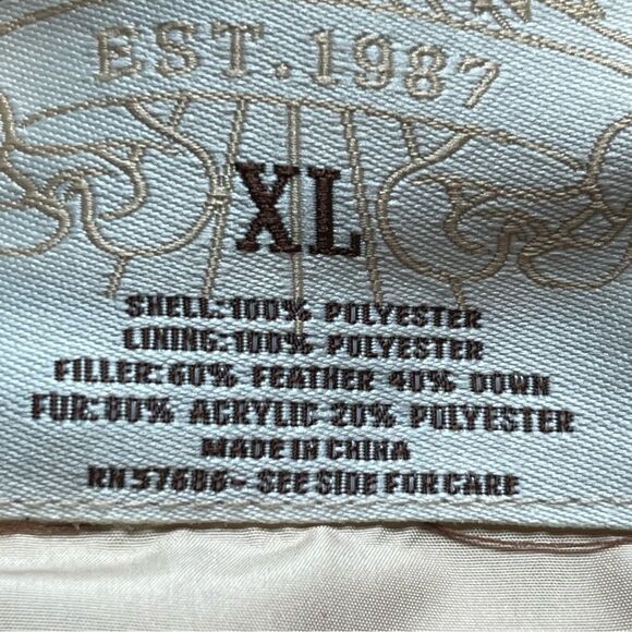 Aeropostale Women's Hooded Down Vest Brown with Fur Trimmed Hood Size XL - Picture 3 of 10